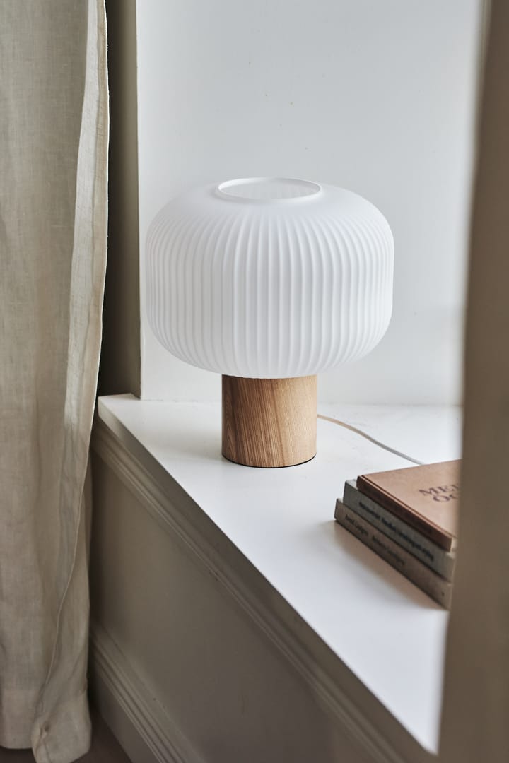Lámpara de mesa Fair 34,5 cm, Vidrio escarchado-fresno Scandi Living