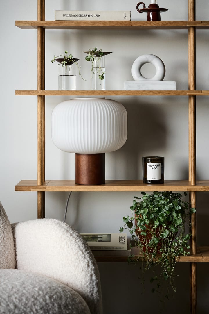 Lámpara de mesa Fair 34,5 cm, Vidrio esmerilado-fresno teñido oscuro Scandi Living