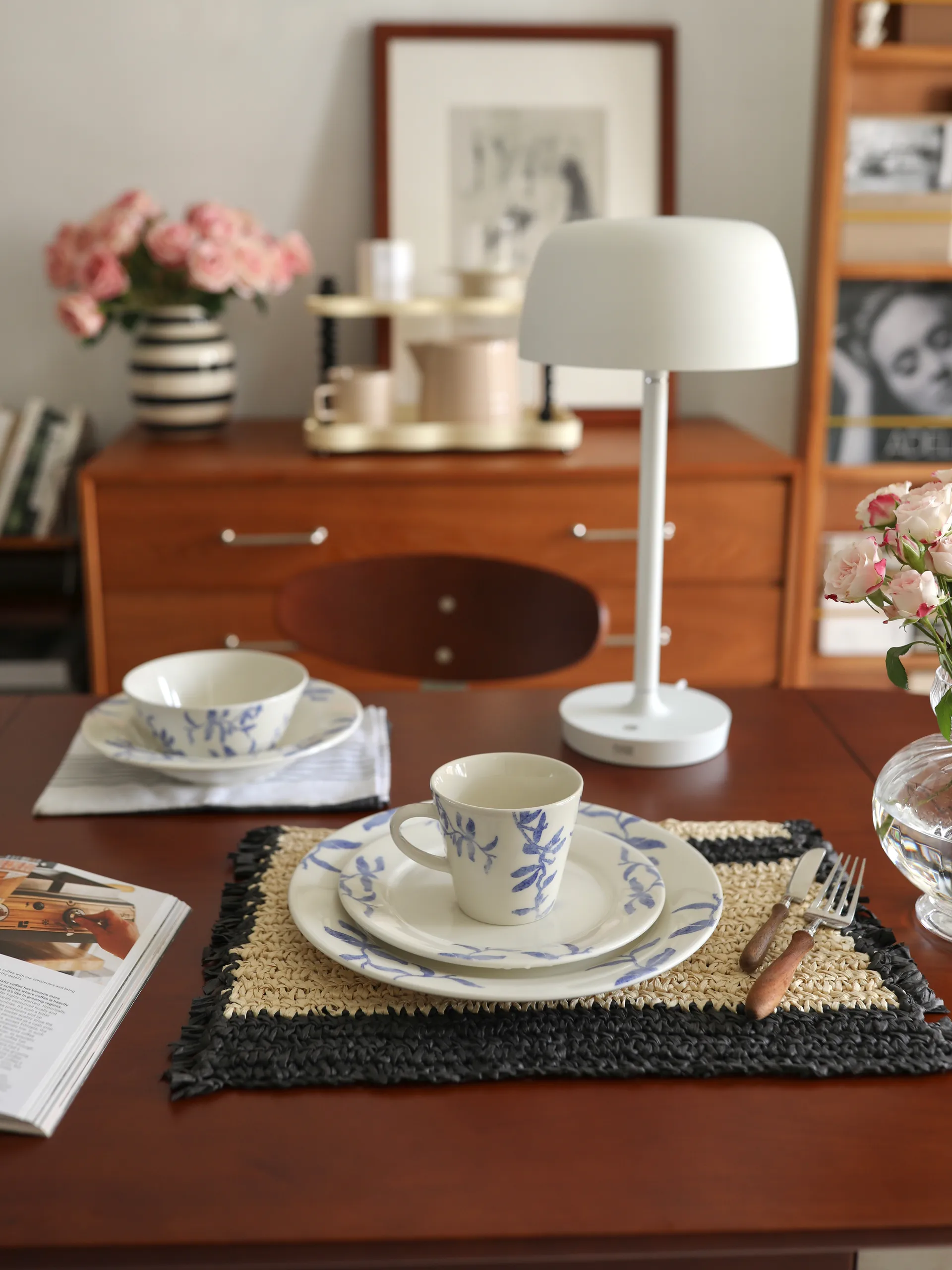 Lámpara de mesa Halo 45,5 cm, White Scandi Living