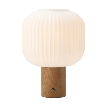Lámpara de mesa portátil Fair - Vidrio esmerilado-fresno - Scandi Living