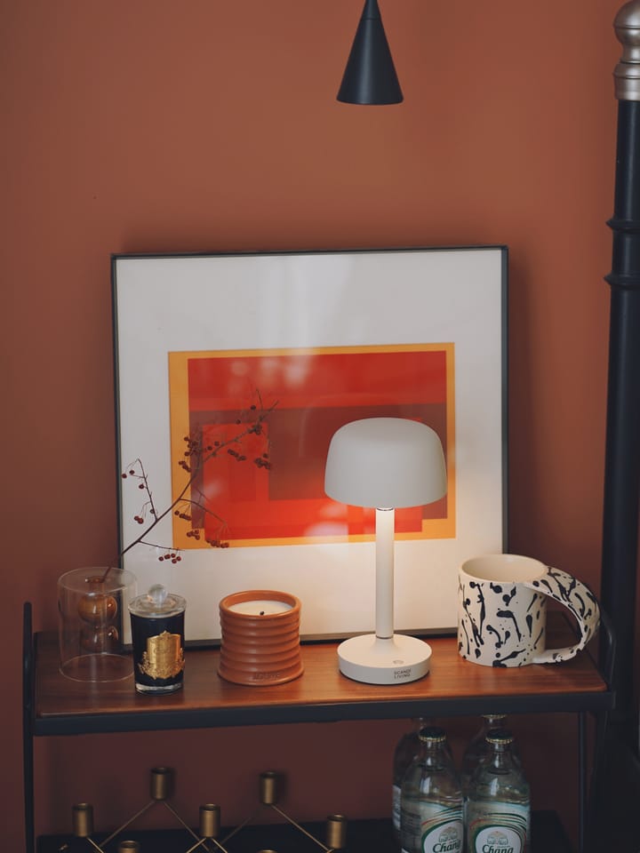 Lámpara de mesa portátil Halo 25,5 cm, Beige Scandi Living