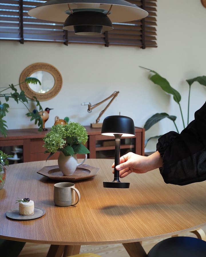 Lámpara de mesa portátil Halo 25,5 cm, Black Scandi Living