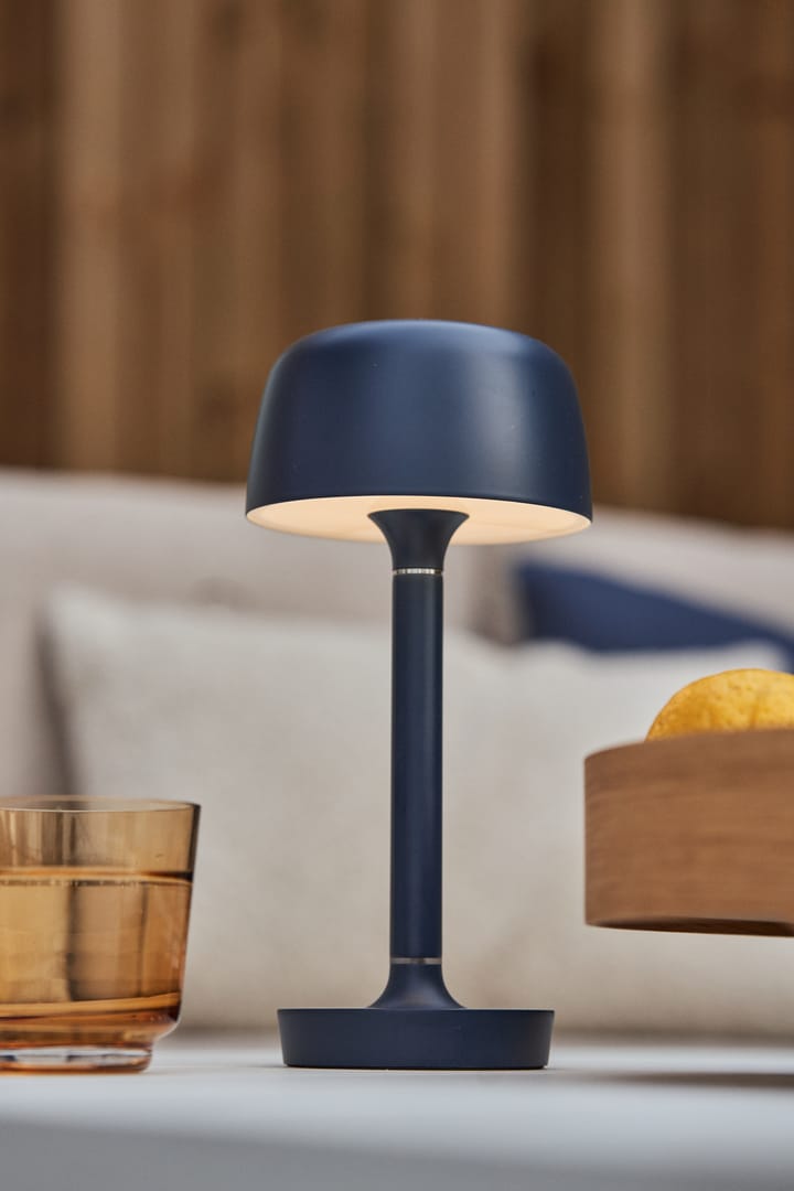 Lámpara de mesa portátil Halo 25,5 cm, Blue Scandi Living