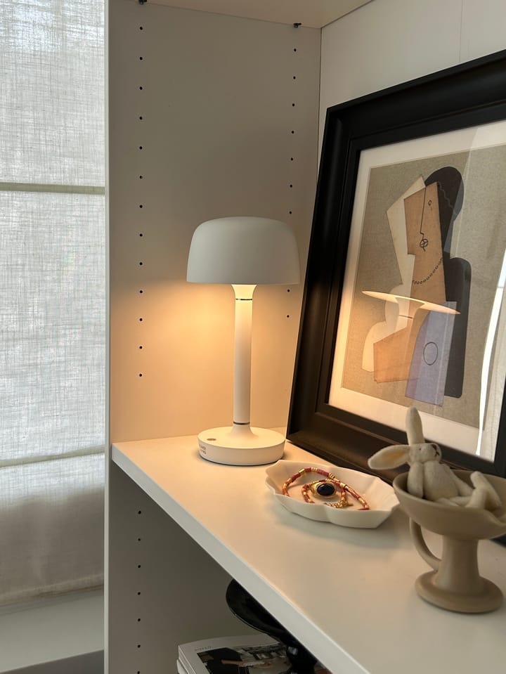 Lámpara de mesa portátil Halo 25,5 cm, White Scandi Living
