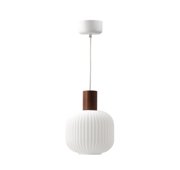 Lámpara de techo Fair Ø20cm - Vidrio esmerilado-fresno teñido oscuro - Scandi Living