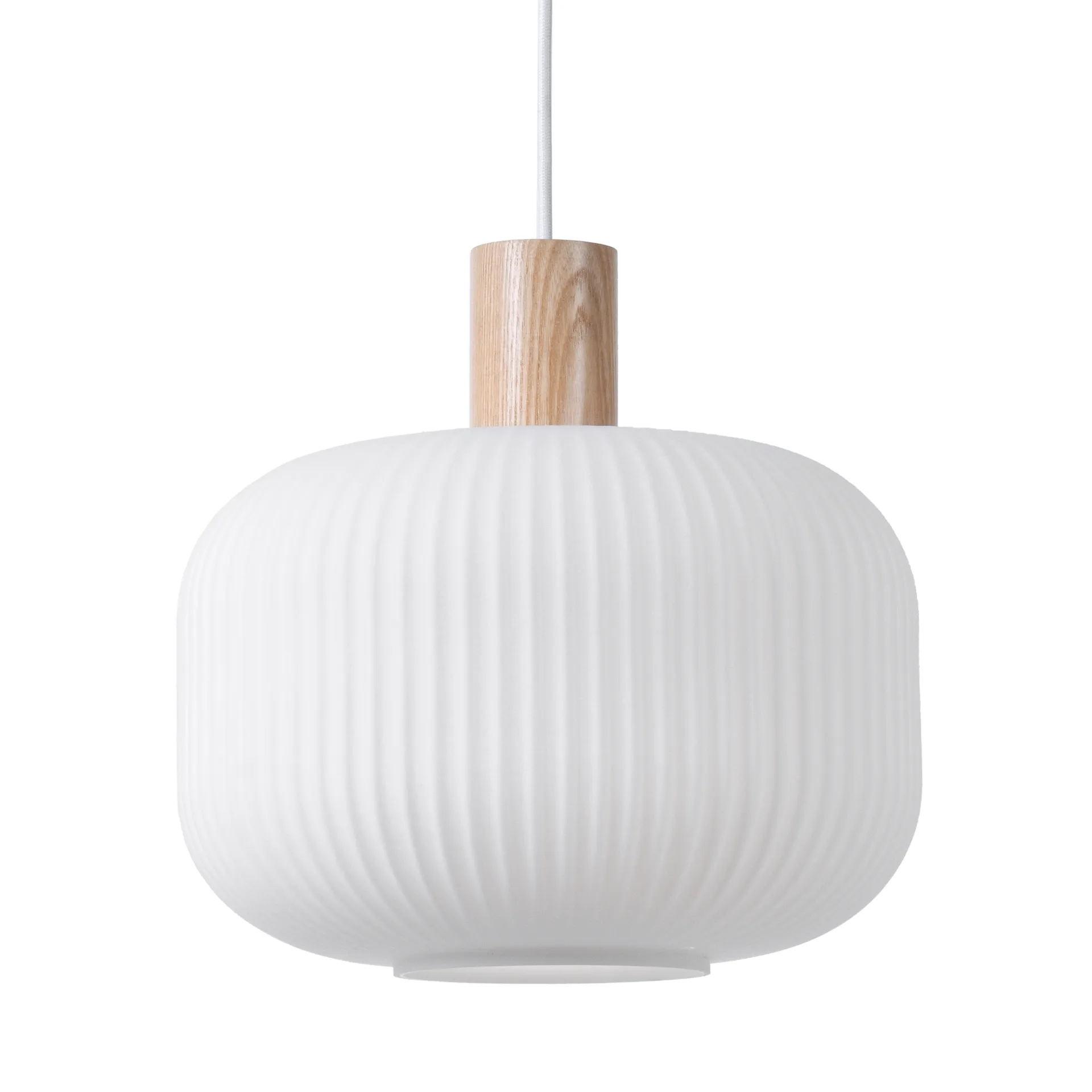 Lámpara de techo Fair Ø30 cm, Vidrio escarchado-fresno Scandi Living