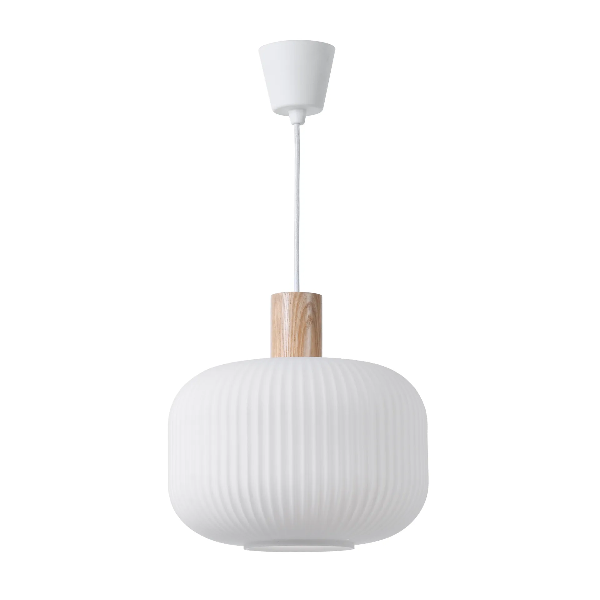 Lámpara de techo Fair Ø30 cm, Vidrio escarchado-fresno Scandi Living