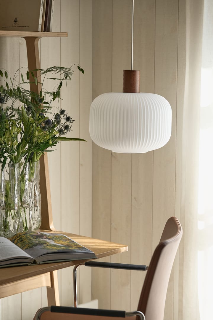 Lámpara de techo Fair Ø30 cm, Vidrio esmerilado-fresno teñido oscuro Scandi Living