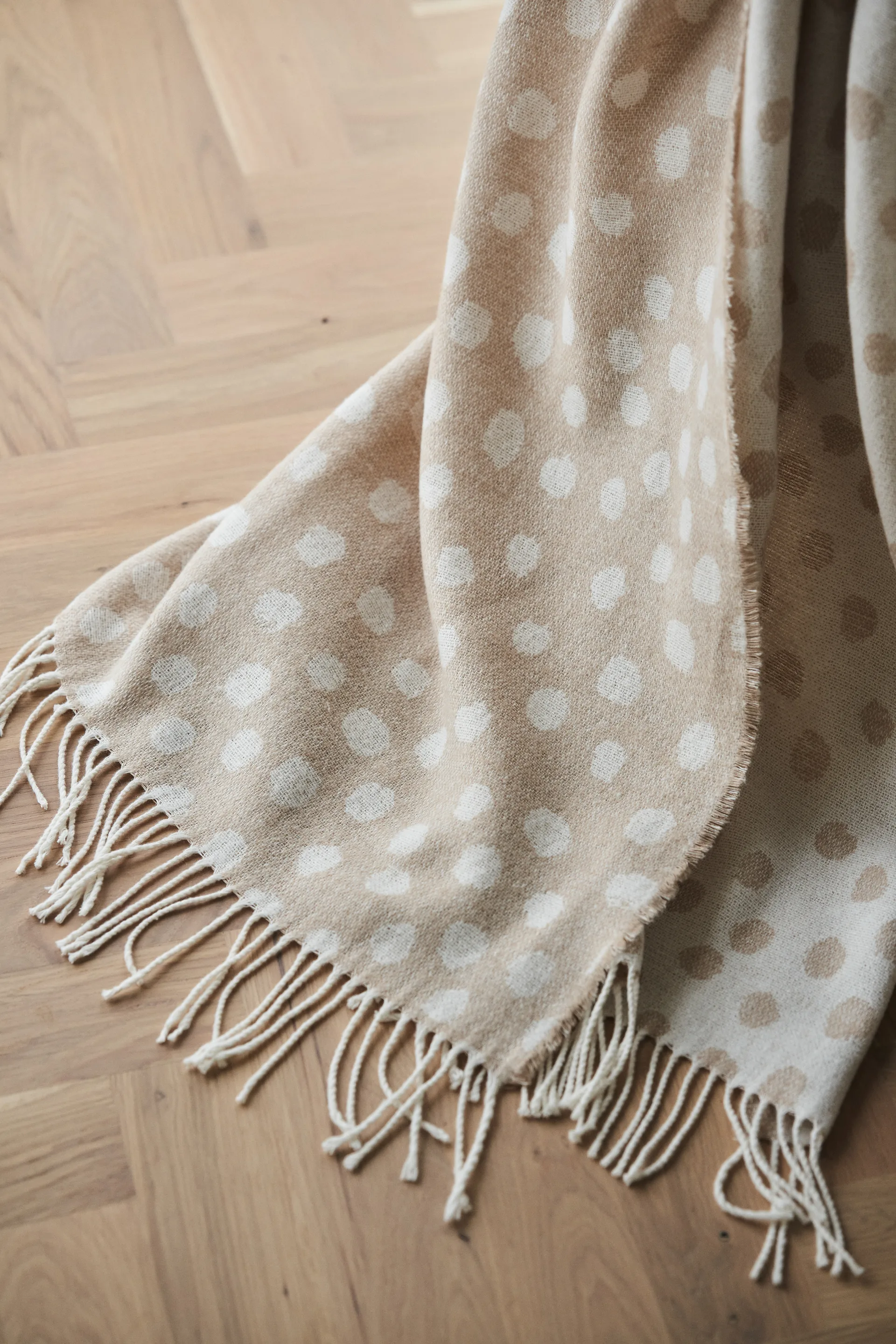 Manta de algodón Droplets 130x185 cm, Beige Scandi Living