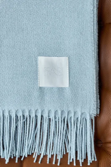 Manta de algodón Loom 125x170 cm - Azul cielo - Scandi Living