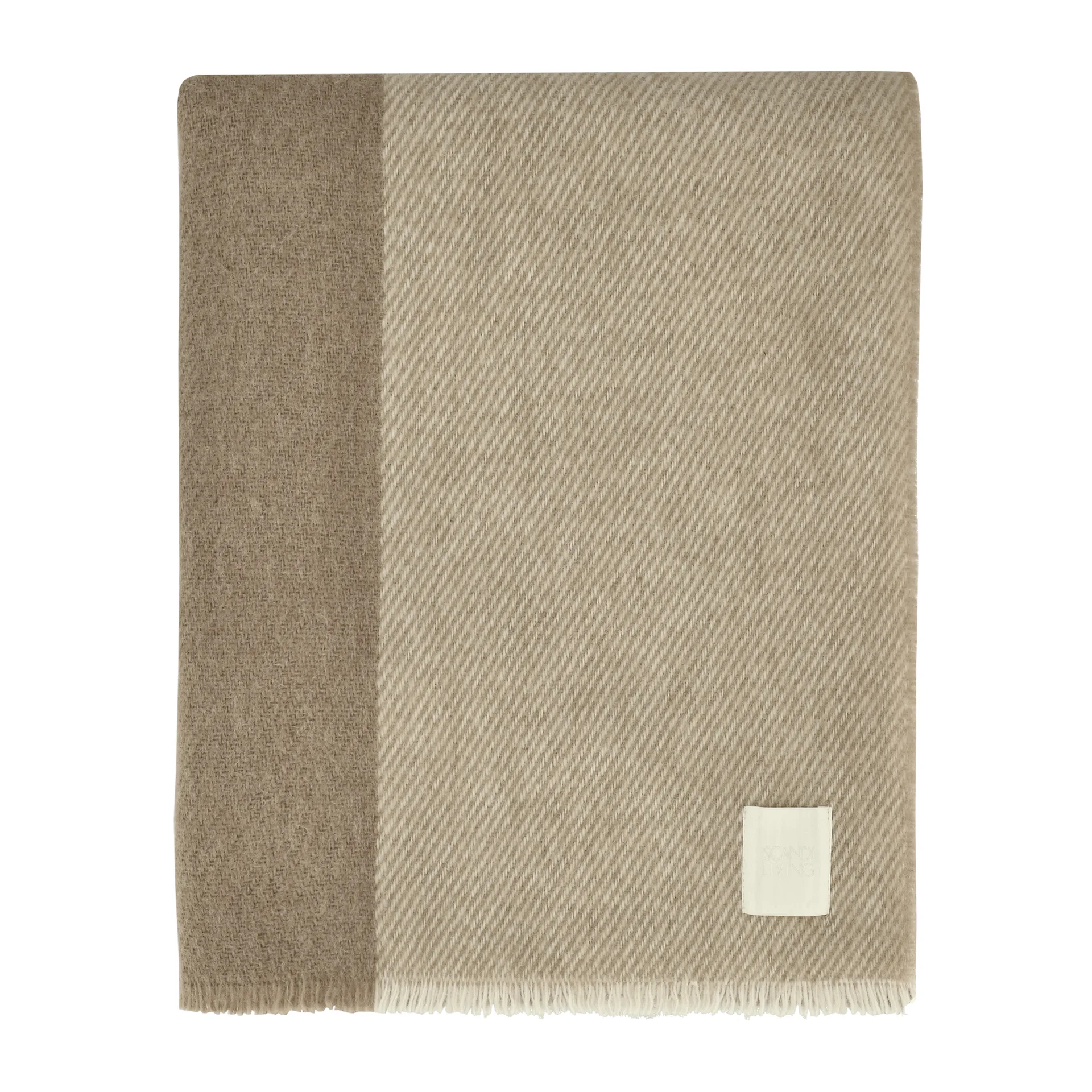 Manta de lana Row, Beige, 120x185 cm Scandi Living
