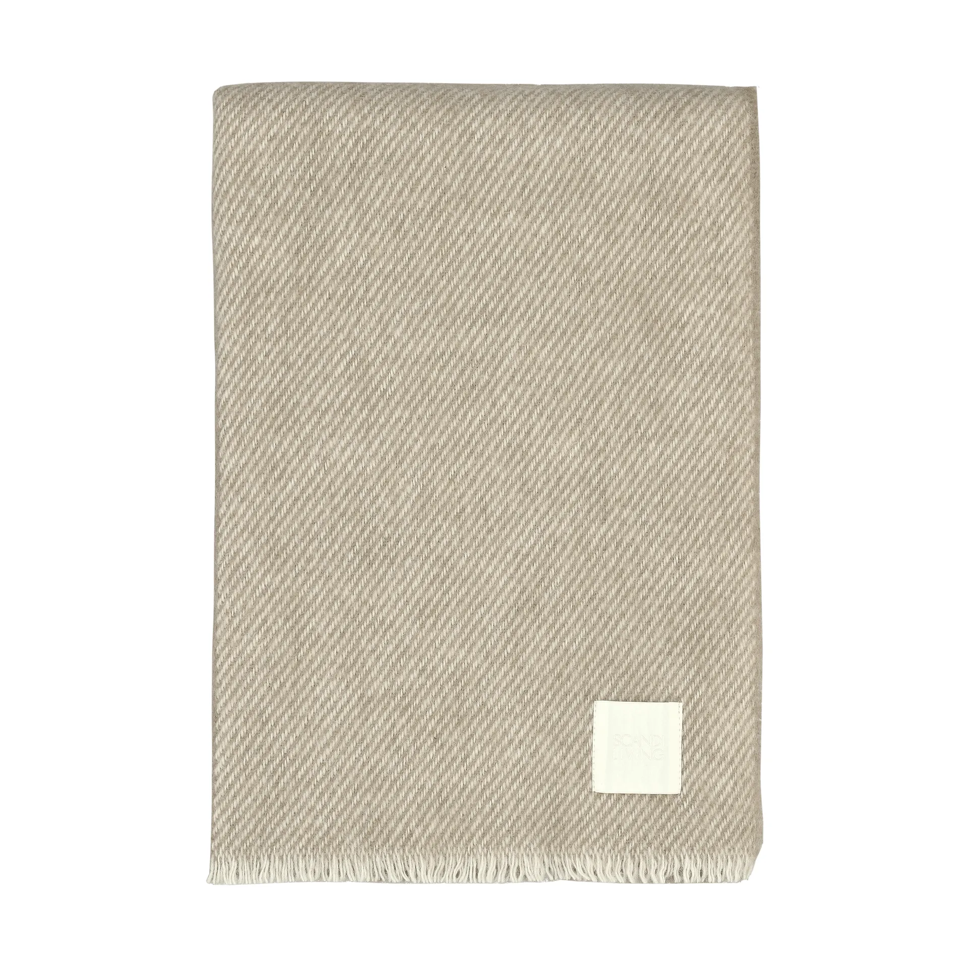 Manta de lana Row, Beige, 120x185 cm Scandi Living