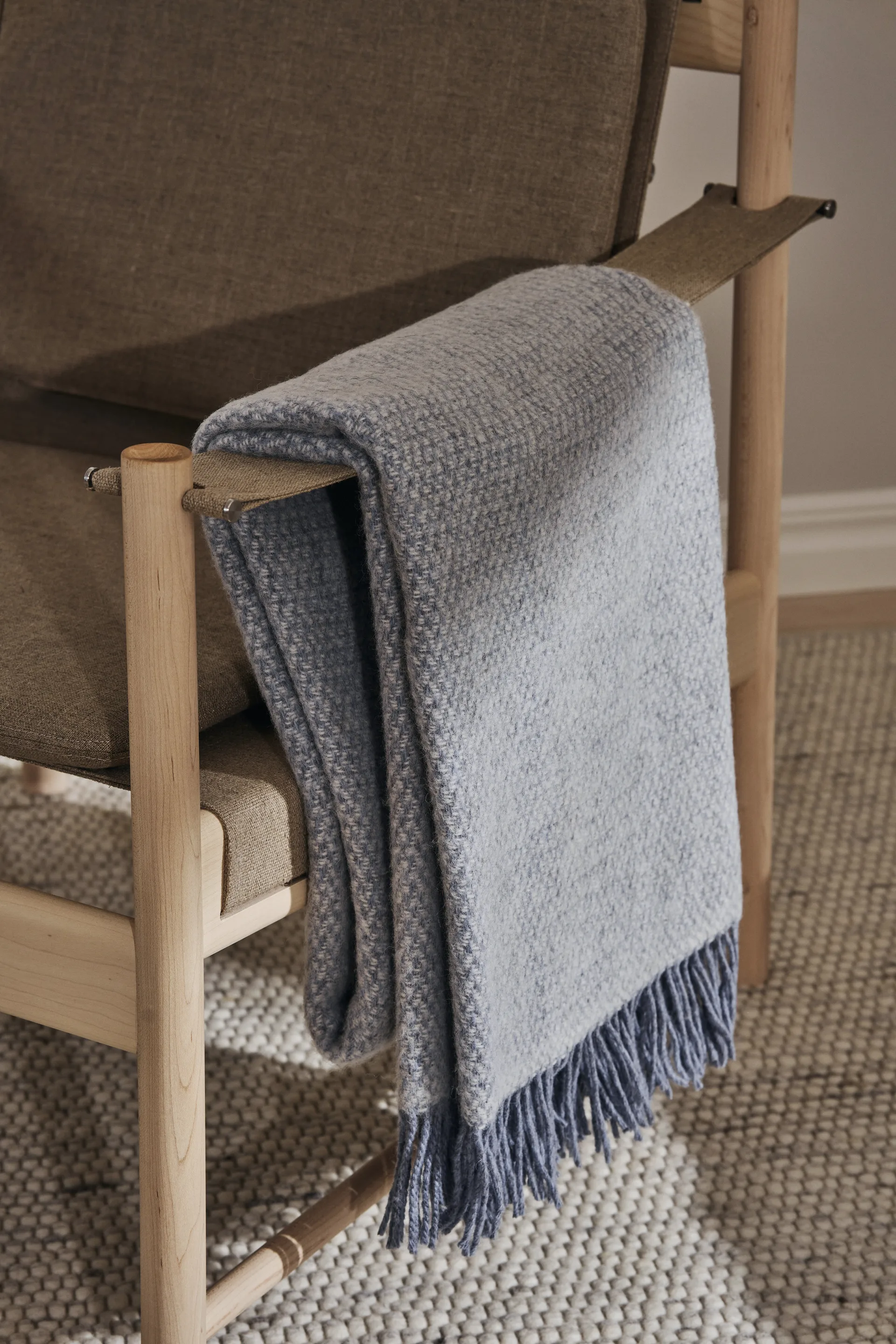 Manta de lana Sandstone 130x180 cm, Melange azul paloma Scandi Living
