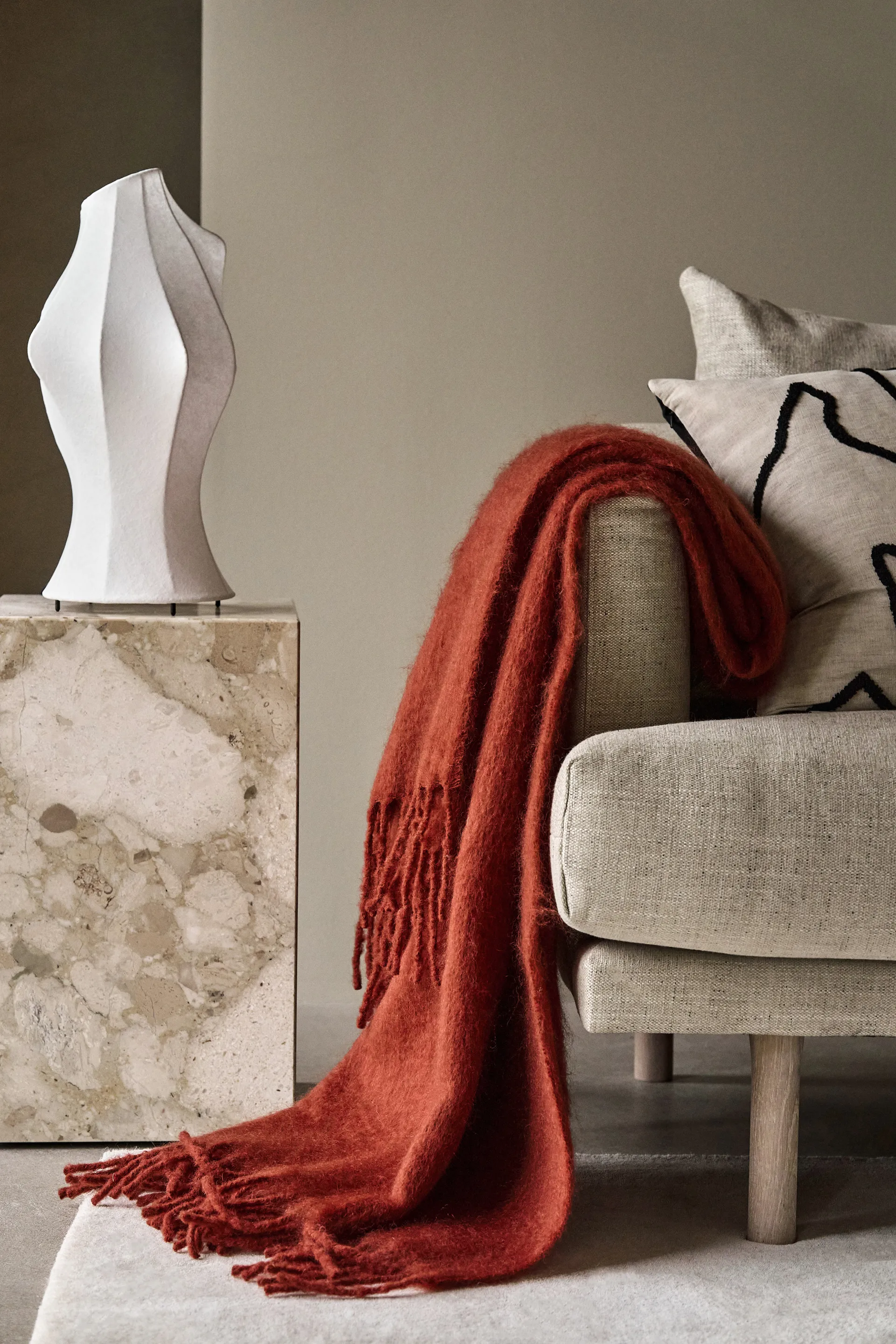 Manta Dune de mohair 130x170 cm, Siena Scandi Living