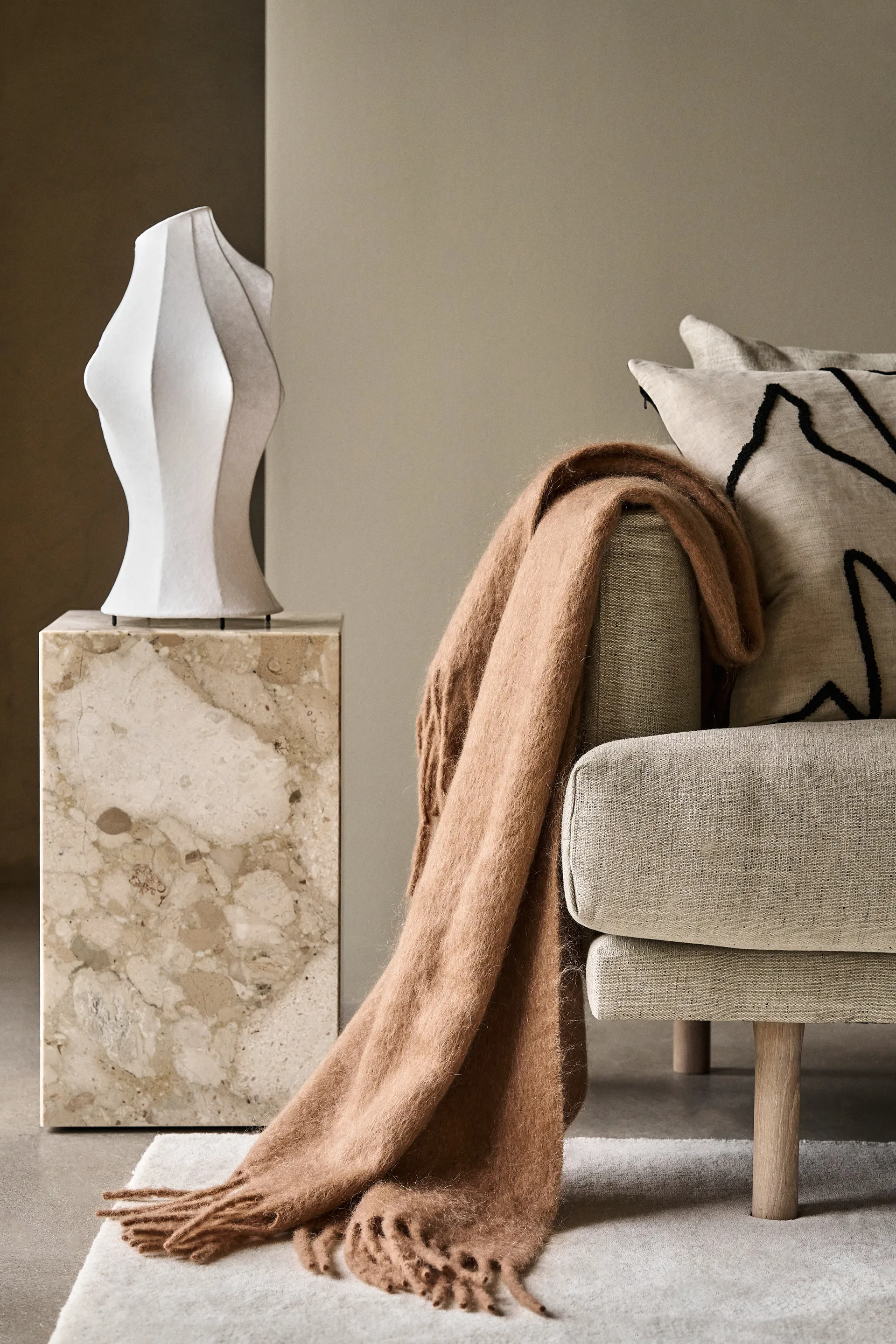 Manta Dune de mohair 130x170 cm, Wheat Scandi Living