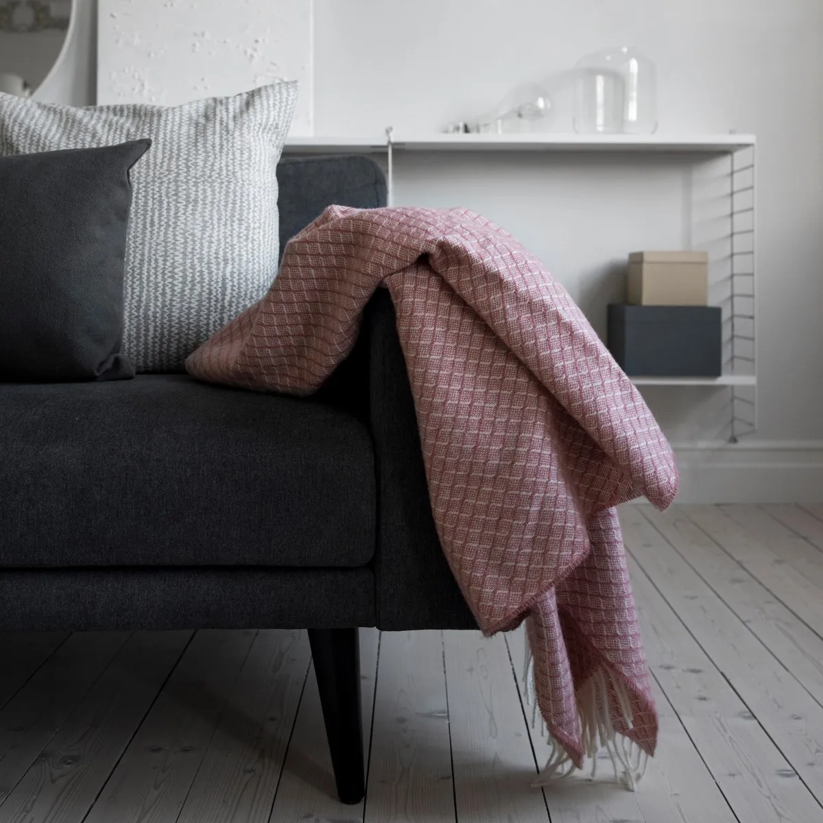 Manta lana Wicker, Dusty rose Scandi Living