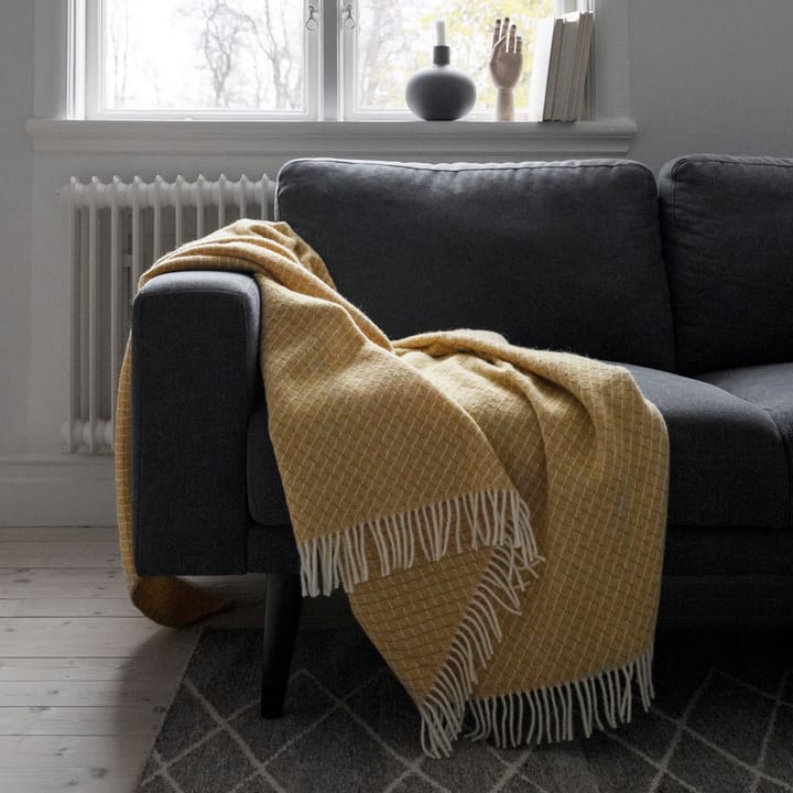Manta lana Wicker, Mustard Scandi Living
