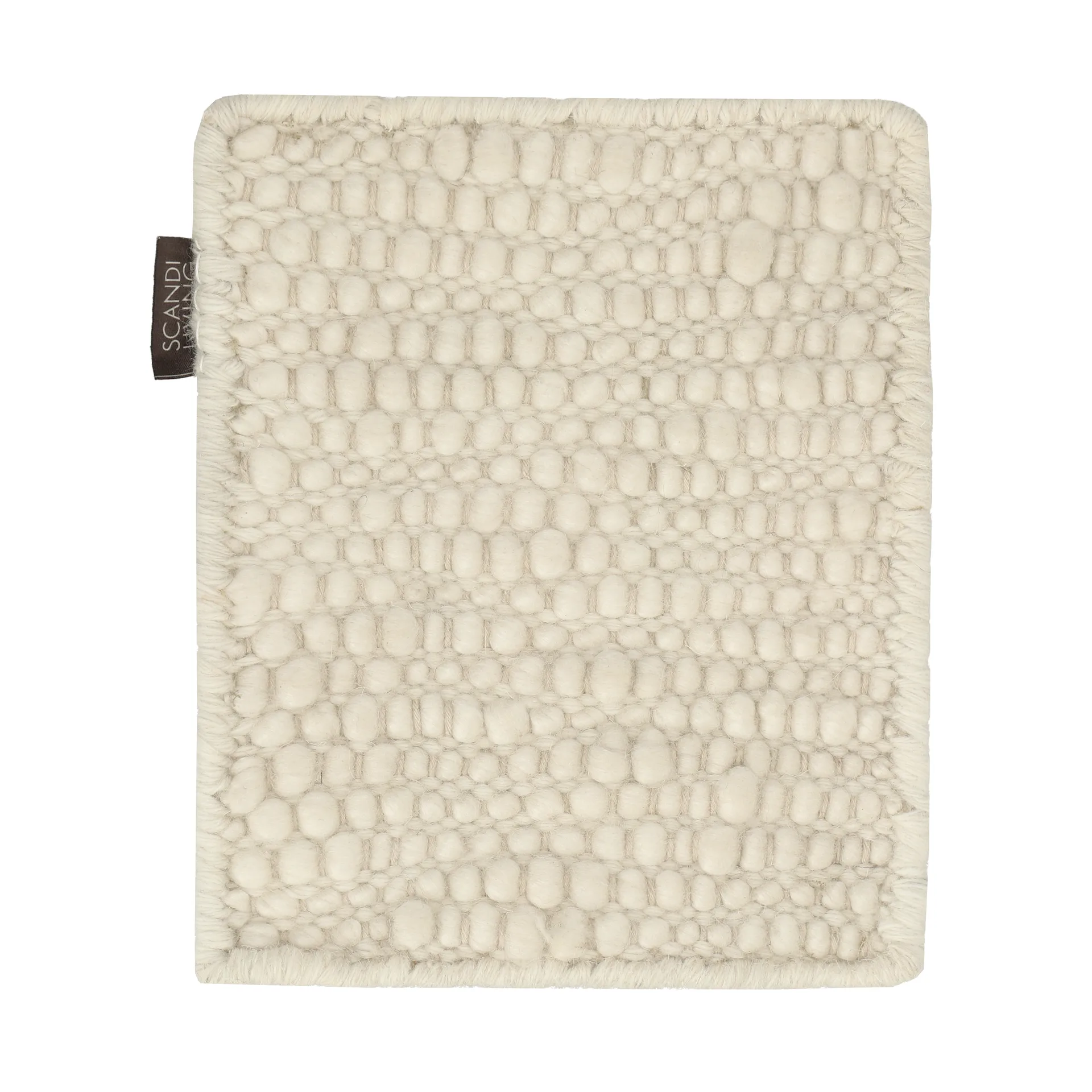 MMuestra de alfombra de lana Pebble, Blanco Scandi Living