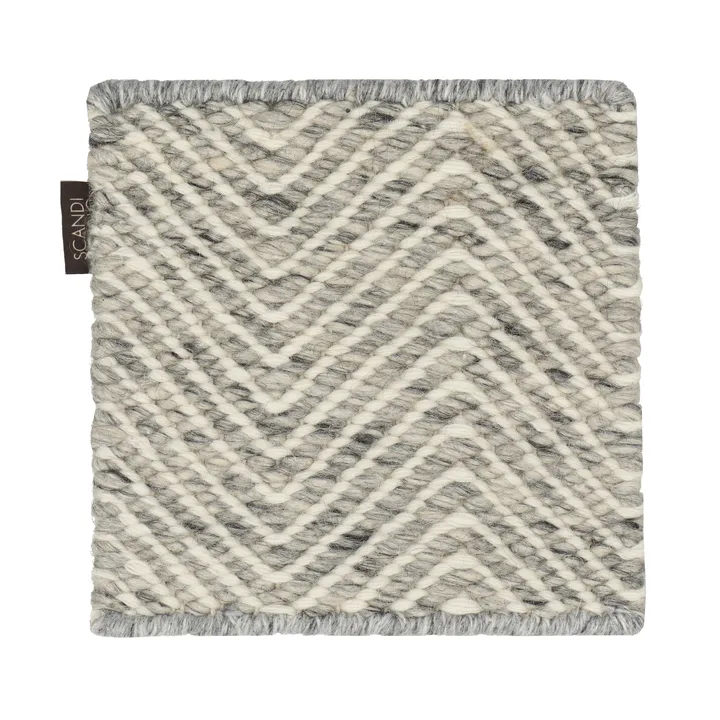 Muestra de alfombra de lana Furrow - Blanco natural-gris - Scandi Living