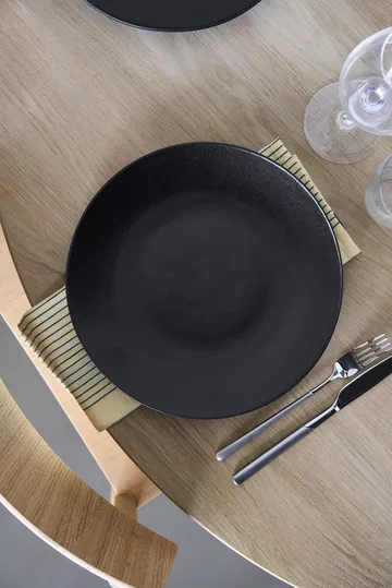 Plato Terra - Negro de gres, Ø26,5 cm - Scandi Living