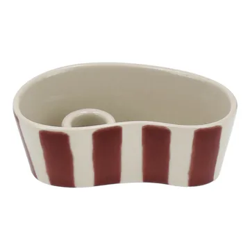 Portavelas Ember - Rojo-blanco, 8×14 cm - Scandi Living