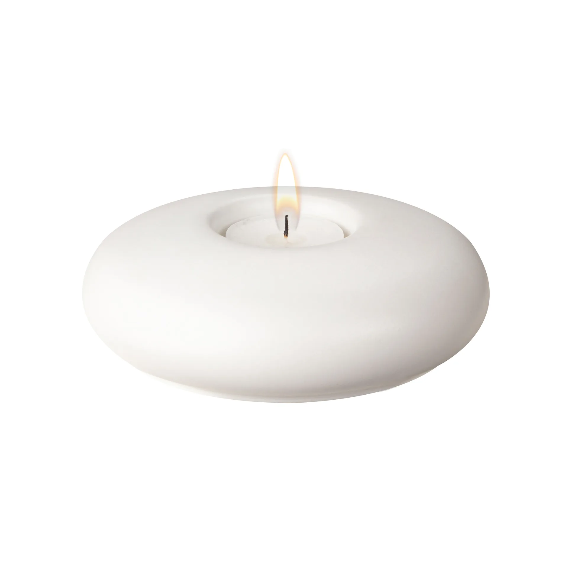 Portavelas Stone Ø13 cm, blanco Scandi Living