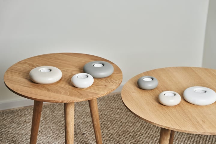 Portavelas Stone Ø13 cm, blanco Scandi Living