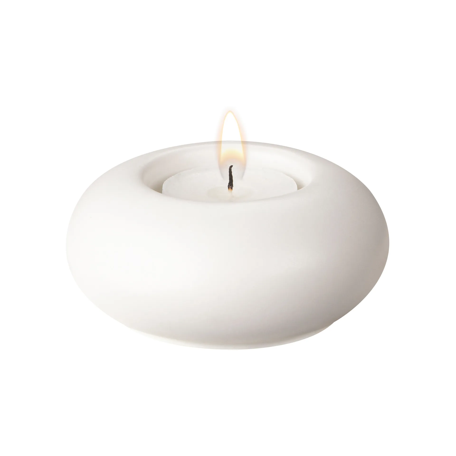 Portavelas Stone Ø9 cm, blanco Scandi Living