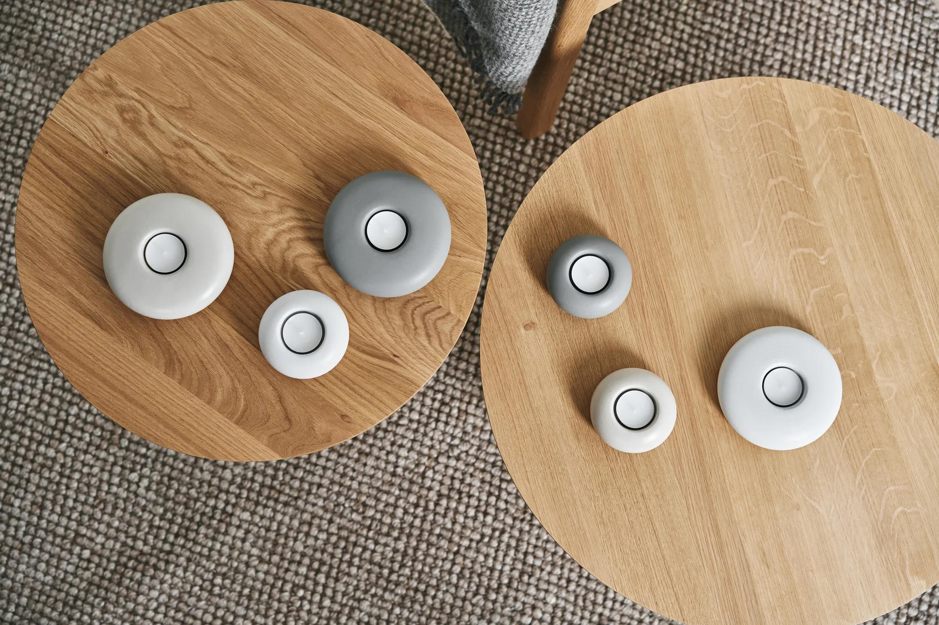 Portavelas Stone Ø9 cm, gris Scandi Living