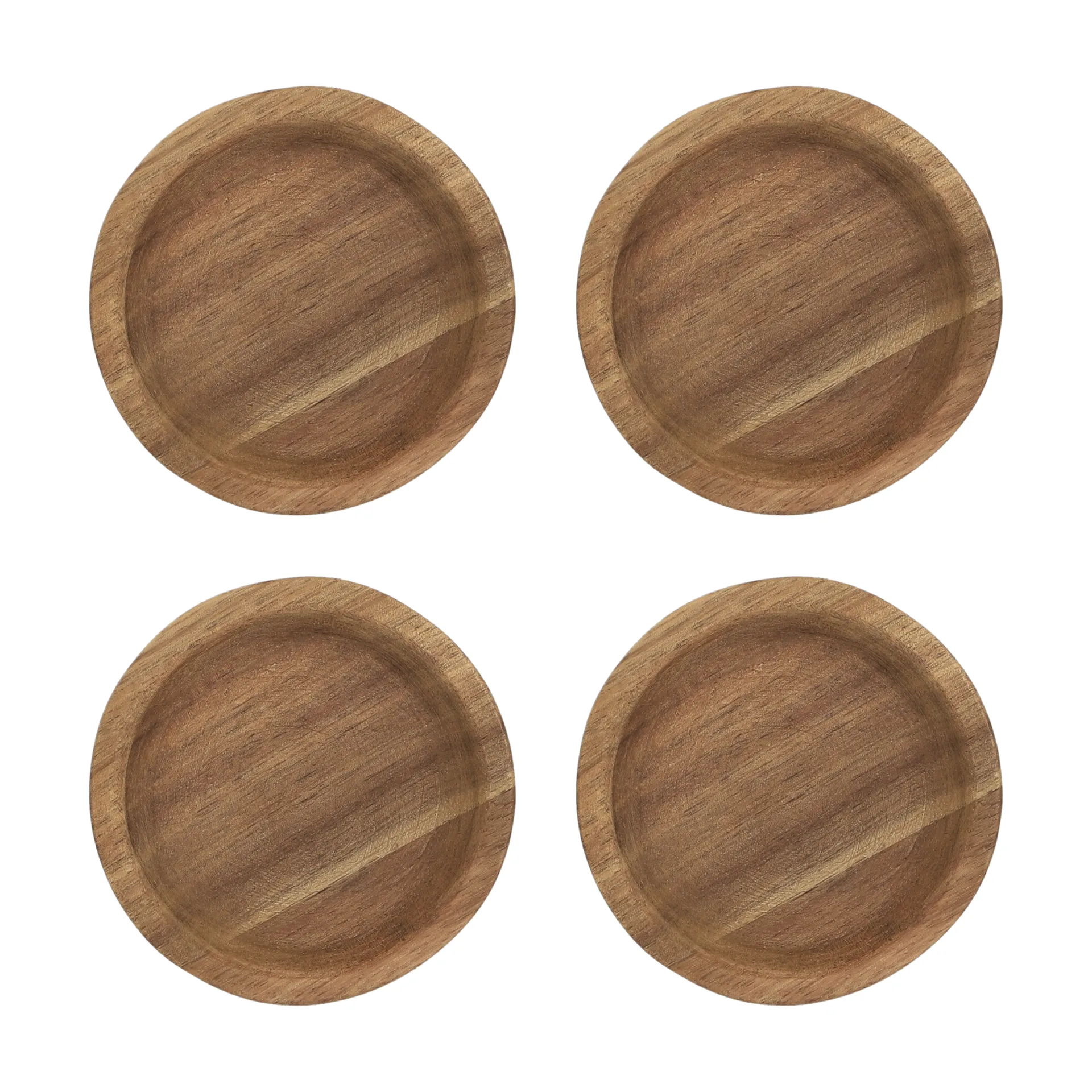 Posavasos de vidrio Hollow Ø9 cm 4-pack, Acacia Scandi Living