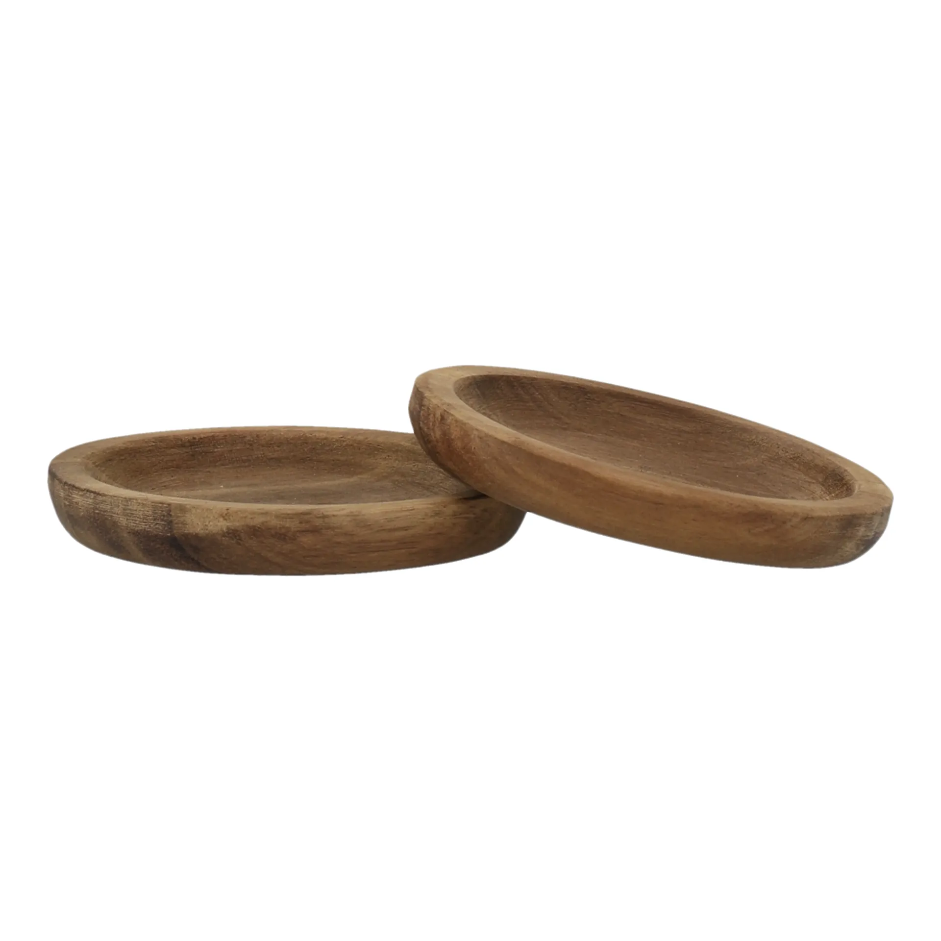 Posavasos de vidrio Hollow Ø9 cm 4-pack, Acacia Scandi Living