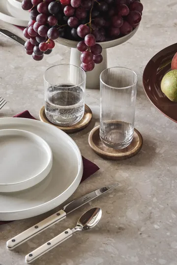 Posavasos de vidrio Hollow Ø9 cm 4-pack - Acacia - Scandi Living