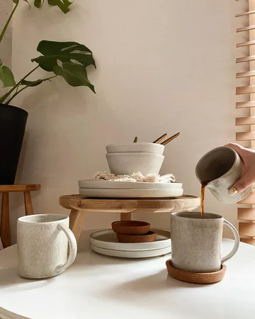 Sandsbro plato de pasta gris claro, Ø23 cm, 6-pack - Scandi Living