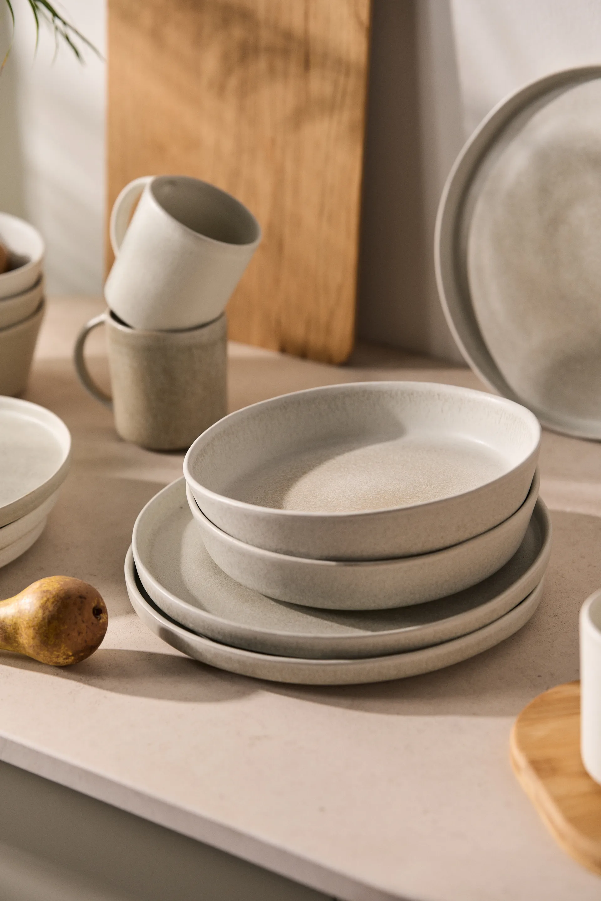 Sandsbro plato de pasta gris claro, Ø23 cm, 8-pack,  Scandi Living