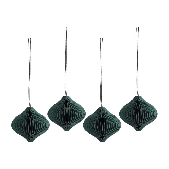 Set de 4 bolas de Navidad Onion - Verde musgo - Scandi Living