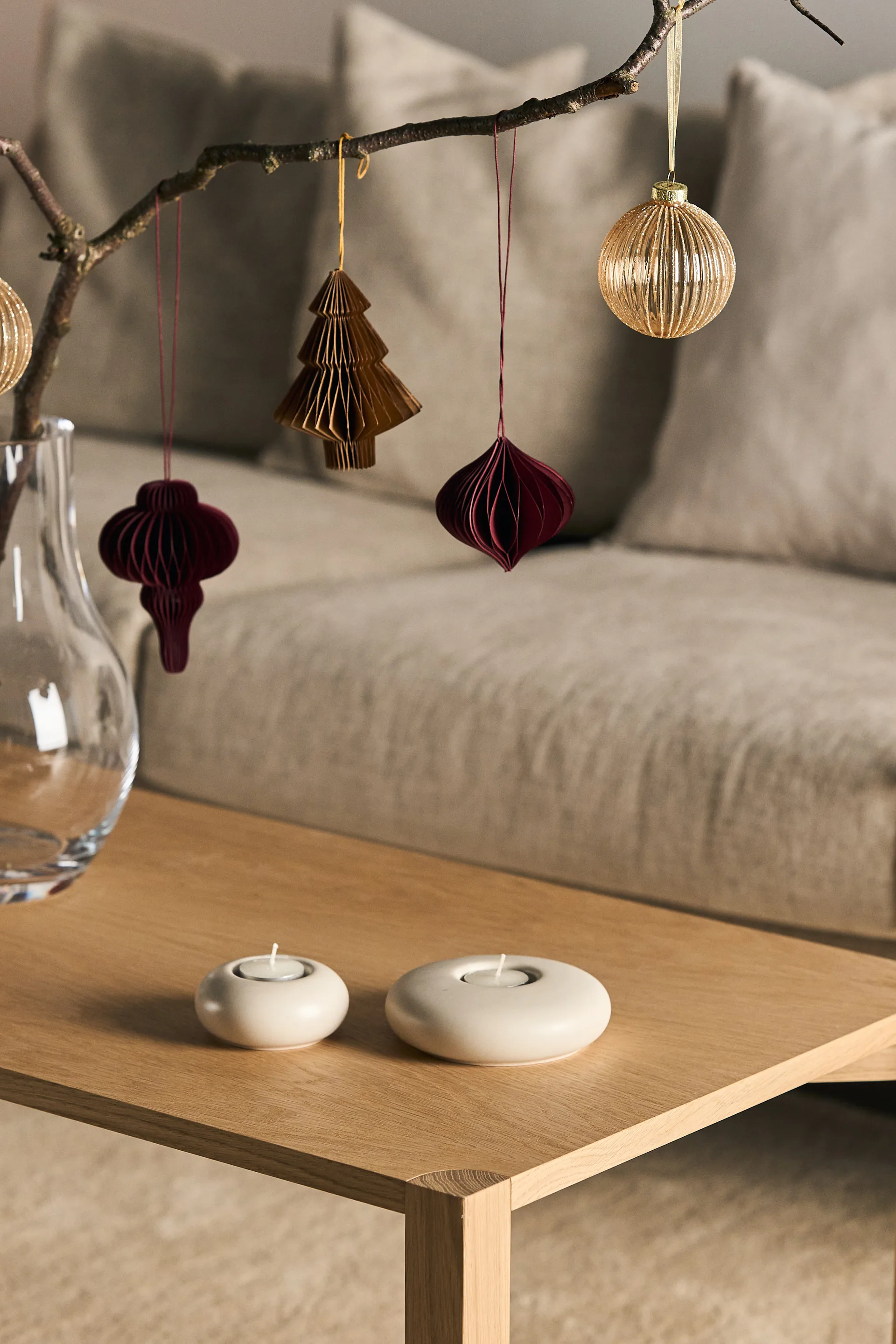 Set de 4 bolas de Navidad Spira, Rojo Scandi Living