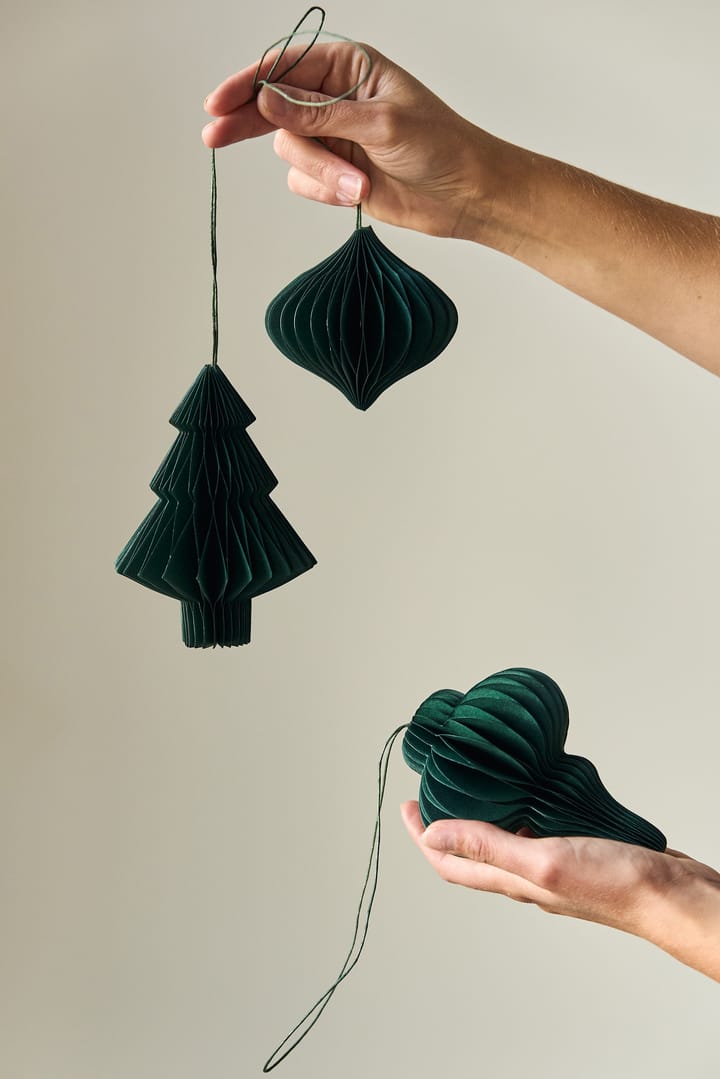 Set de 4 bolas de Navidad Tree, Verde musgo Scandi Living