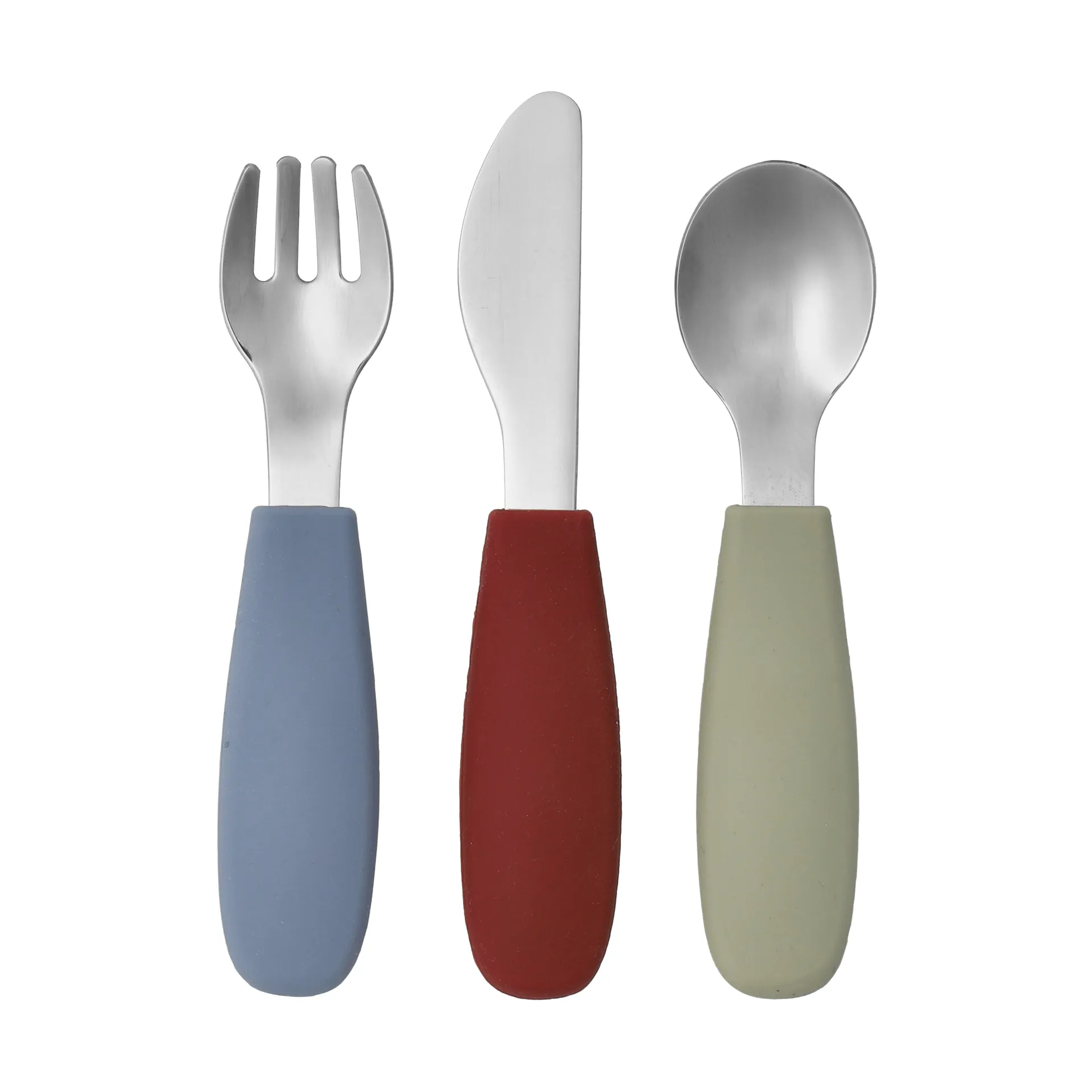 Set de cubiertos Dine de silicona de 3 piezas, Green-blue Scandi Living