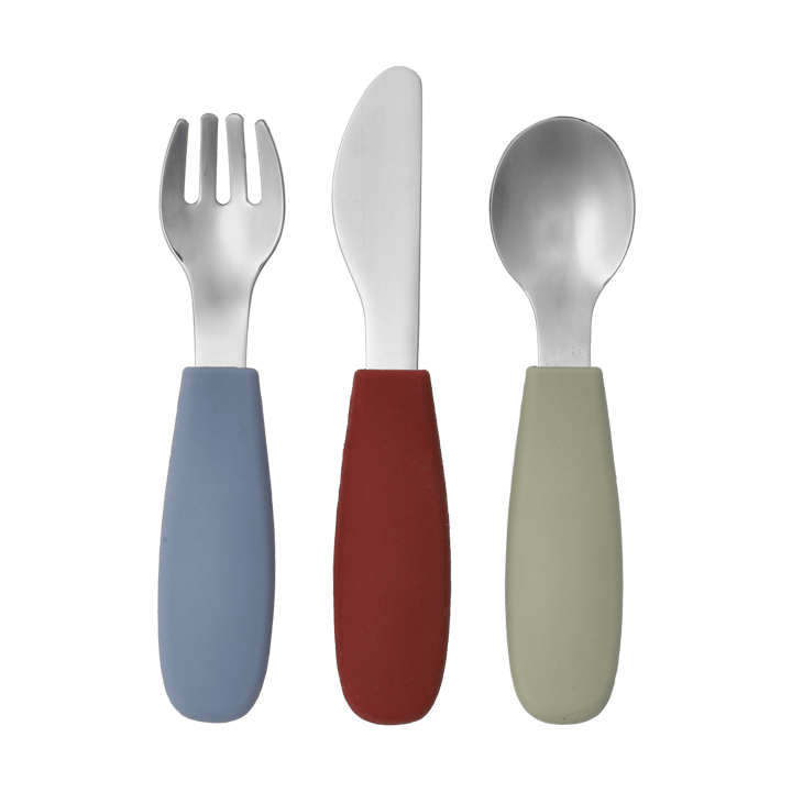 Set de cubiertos Dine de silicona de 3 piezas, Green-blue Scandi Living