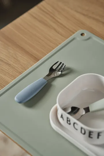Set de cubiertos Dine de silicona de 3 piezas - Green-blue - Scandi Living