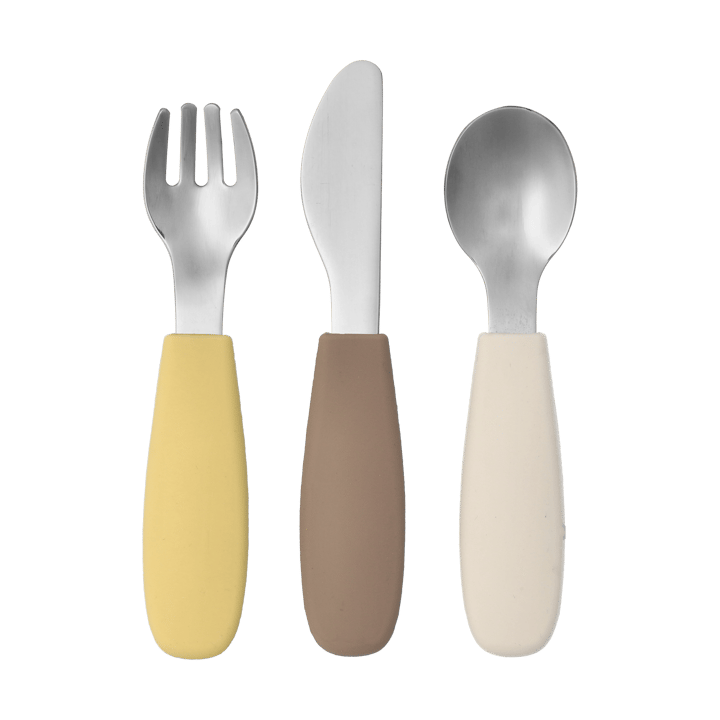Set de cubiertos Dine de silicona de 3 piezas - Taupe - Scandi Living