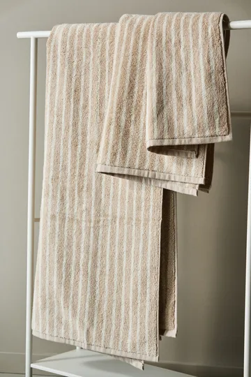 Set de toallas Drift 4 piezas - Beige-blanco - Scandi Living