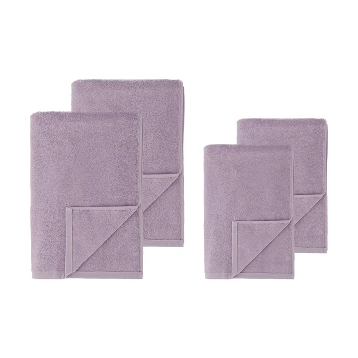 Set de toallas Drift, 4 piezas - Lila - Scandi Living