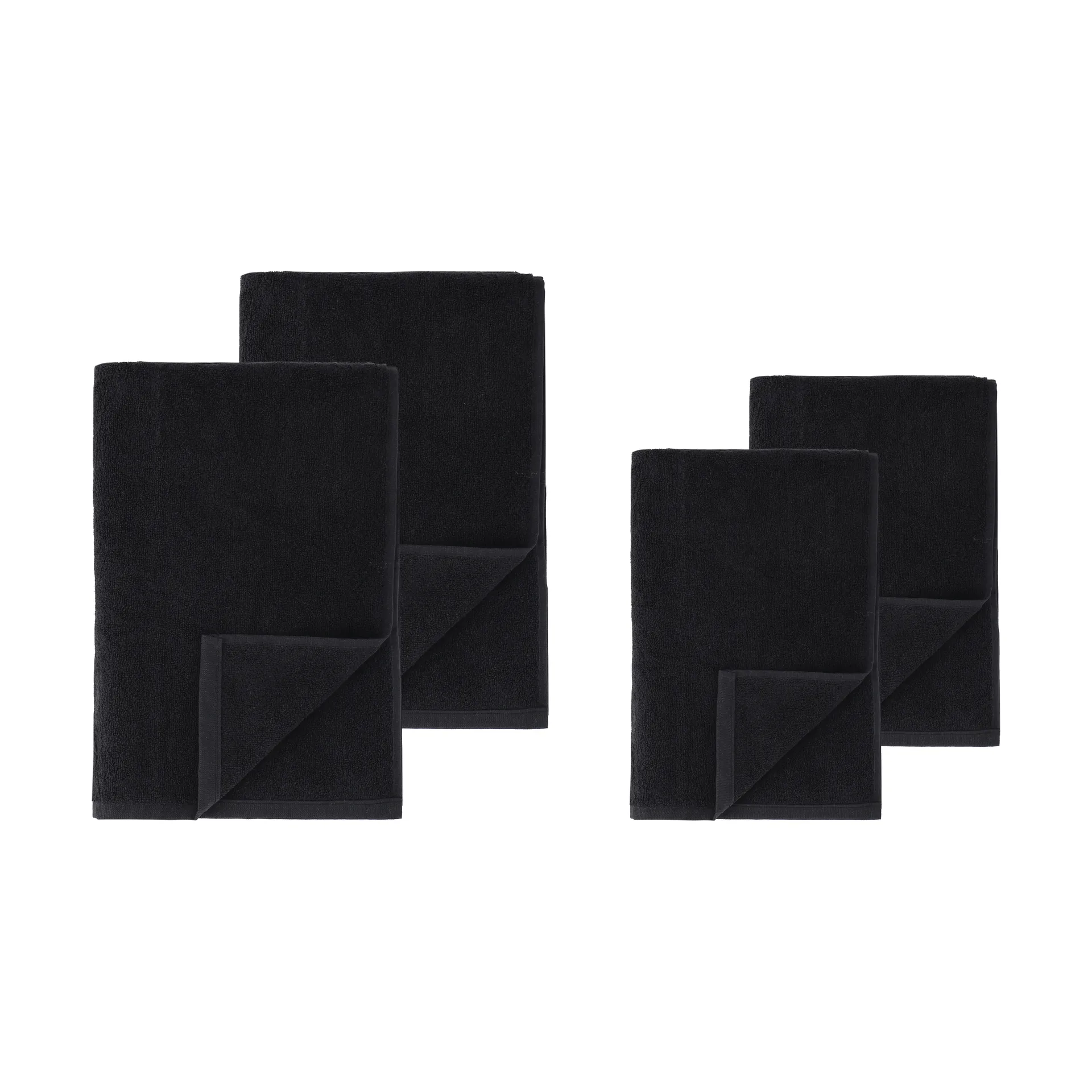 Set de toallas Drift, 4 piezas - Negro,  Scandi Living