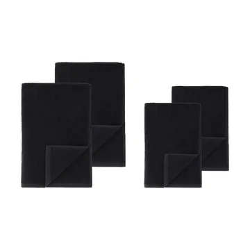 Set de toallas Drift, 4 piezas - Negro - Scandi Living