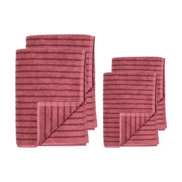 Set de toallas Drift 4 piezas - Rosa-rojo - Scandi Living