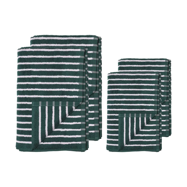 Set de toallas Drift 4 piezas - Verde-púrpura - Scandi Living