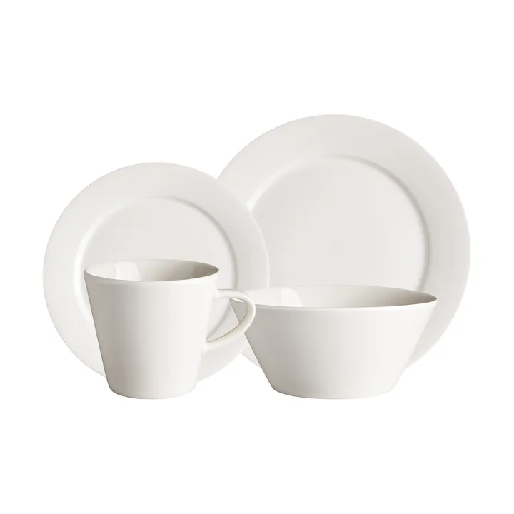 Set de vajilla Kalk 16 piezas - Blanco - Scandi Living