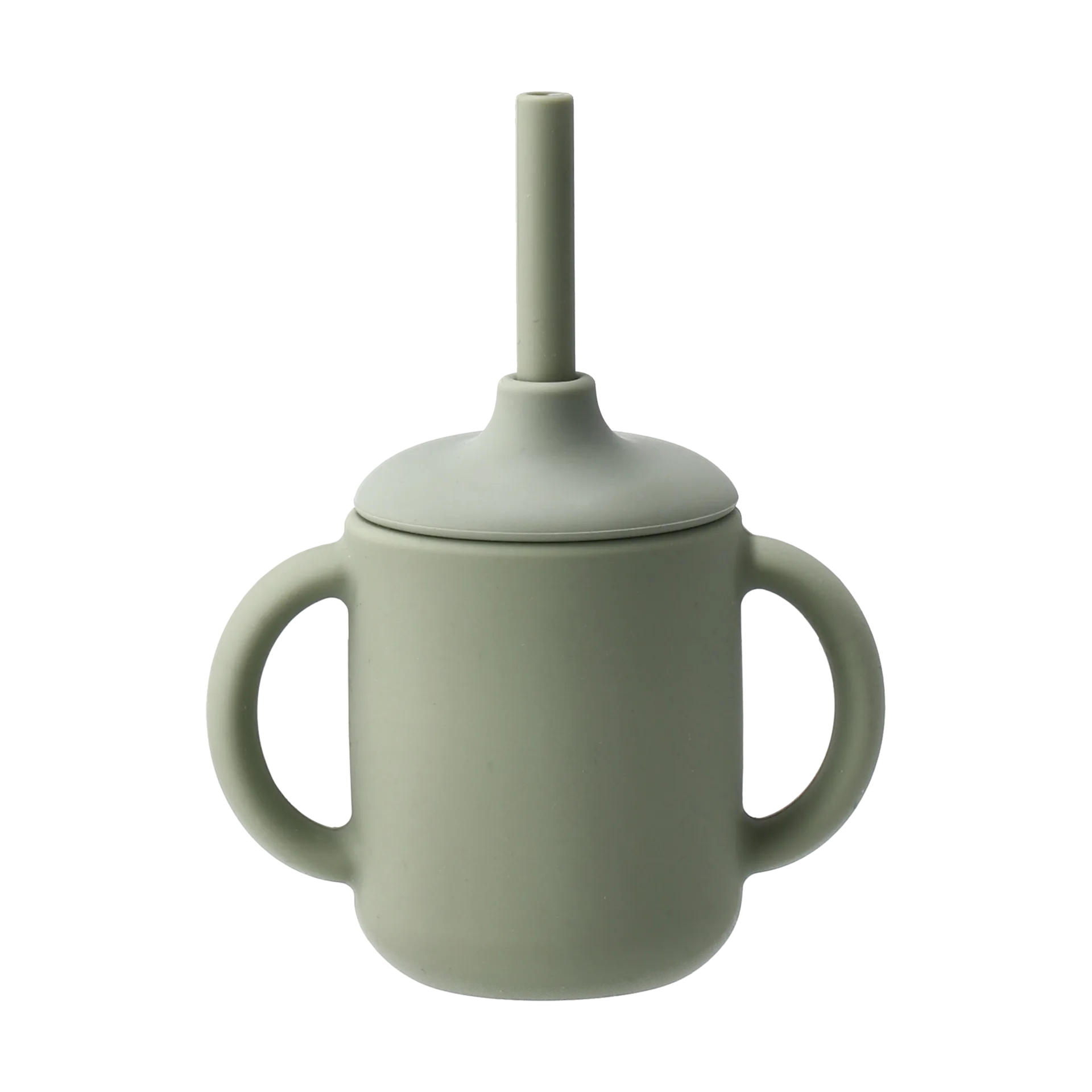 Taza con pajita Idun de silicona 120 ml, Green Scandi Living