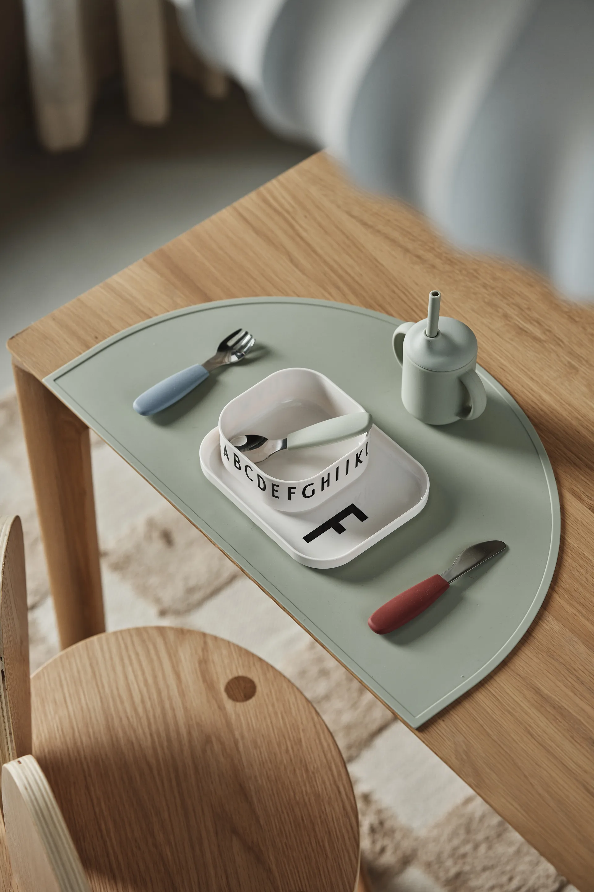 Taza con pajita Idun de silicona 120 ml, Green Scandi Living